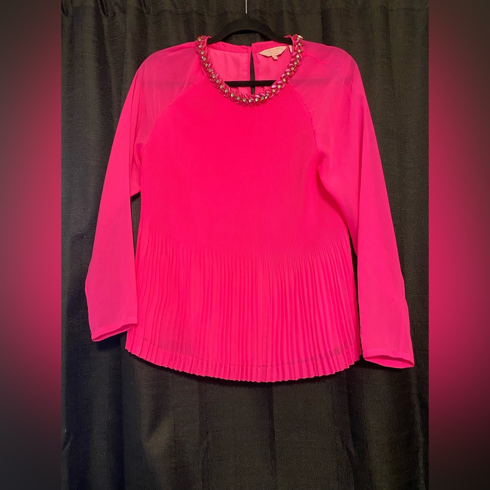 Ted Baker hot pink blouse size 4